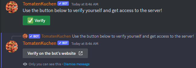 Website verification example